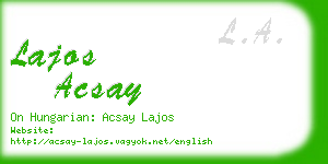 lajos acsay business card